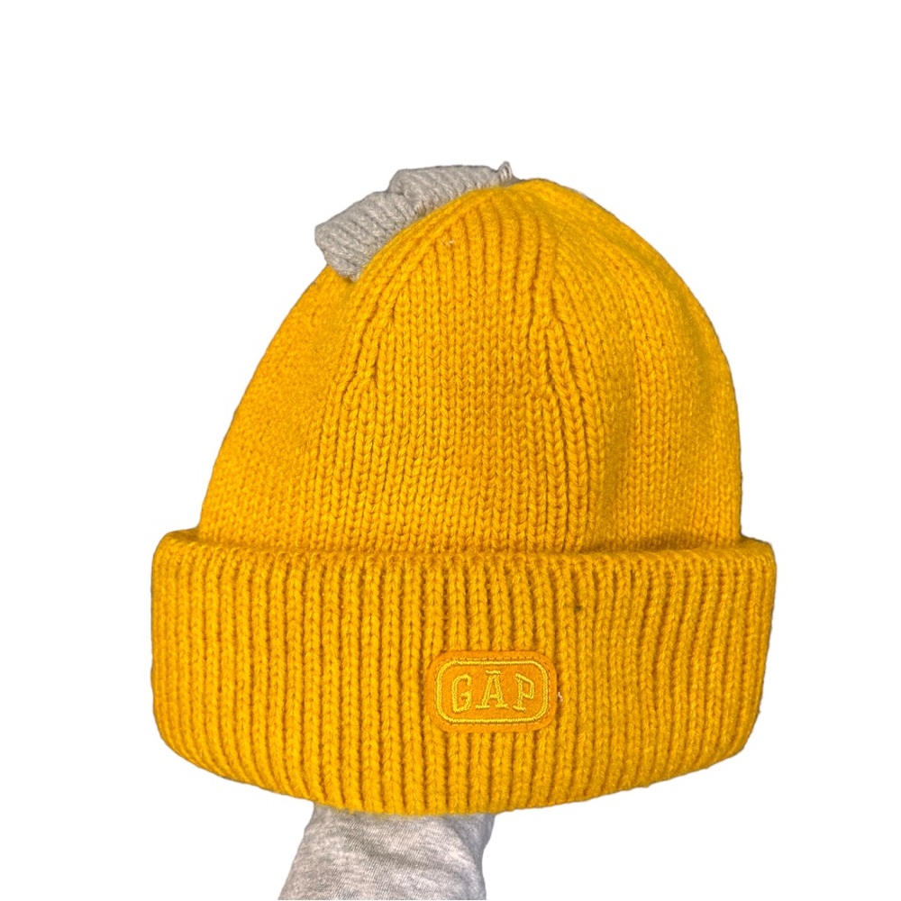 GAP Kids Knit Hat Size 4-5 Years 100% Acrylic Yellow & Gray